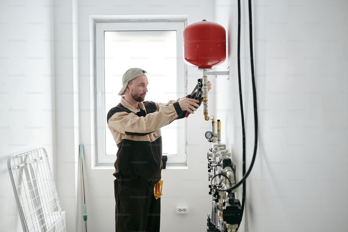 Professional plumber repairing residential plumbing fixtures and toilet installation